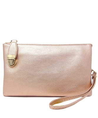 Womens Multi Compartment Functional Crossbody Bag WU020B ROSEGOLD